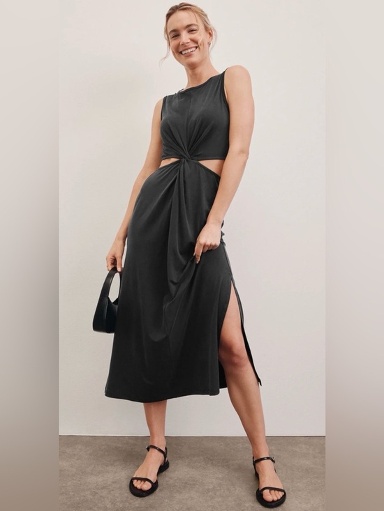 Beyond Yoga Dresses & Skirts - Beyond Yoga Black Twist-Knot Cutout Midi Dress M